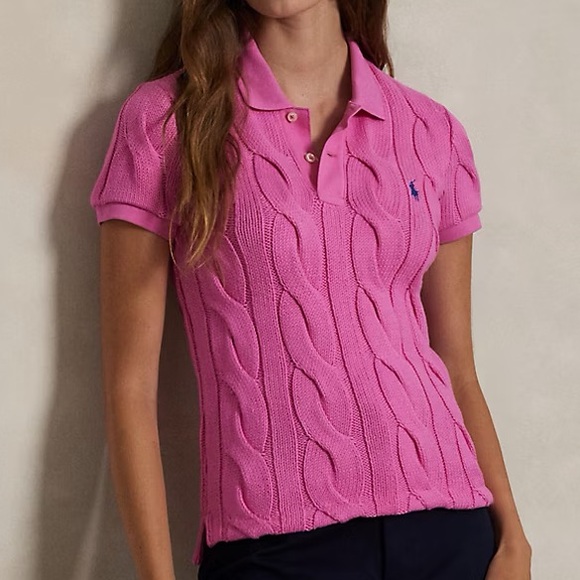 Polo Ralph Lauren Cable-Knit Cotton Polo Shirt - Picture 2 of 11